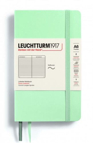 Zápisník LEUCHTTURM1917 Pocket (A6) Softcover Mint Green, 123 p., riadkovaný