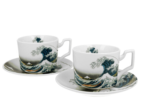 DUO Gift Sada dvoch luxusných šálok s podšálkou K. Hokusai - The Great Wave 270 ml