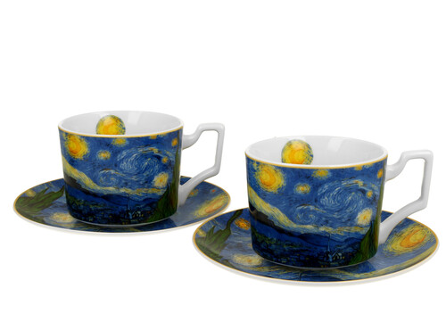 DUO Gift Sada dvoch luxusných šálok s podšálkou Vincent Van Gogh - Starry Night 270 ml