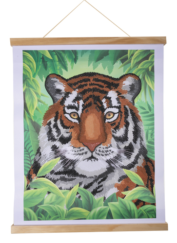 Obraz v lištách Kráľovský tiger (35x45 cm) vykladanie z diamantov