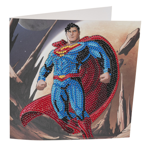 Pohľadnica Superman DC vykladanie z diamantov