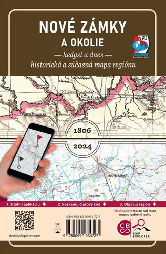 Porovnávacia mapa Nové Zámky a okolie – kedysi a dnes