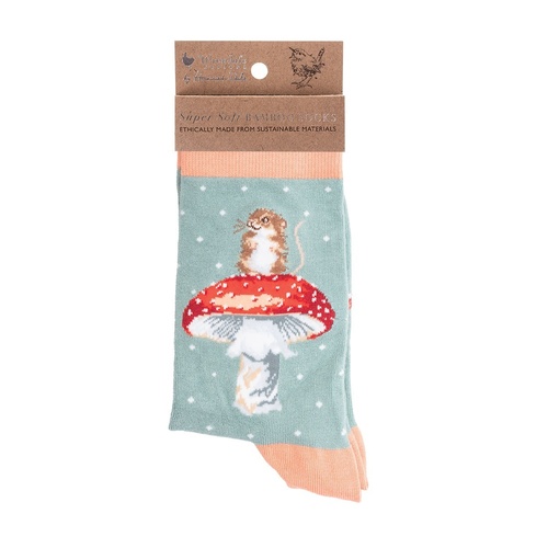 Dámske bambusové ponožky "Fungi" Wrendale Designs – myška