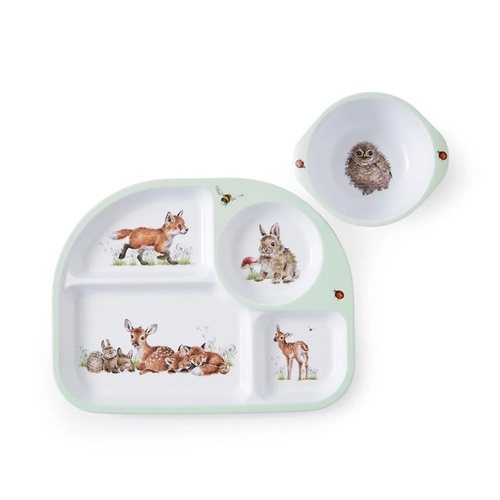 Detský delený tanier a miska Wrendale Designs, sada 2 ks