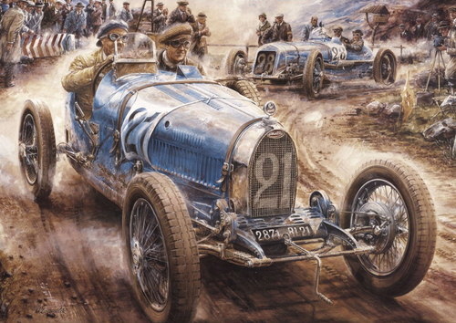 (B) 3D pohľadnica Bugatti 1928