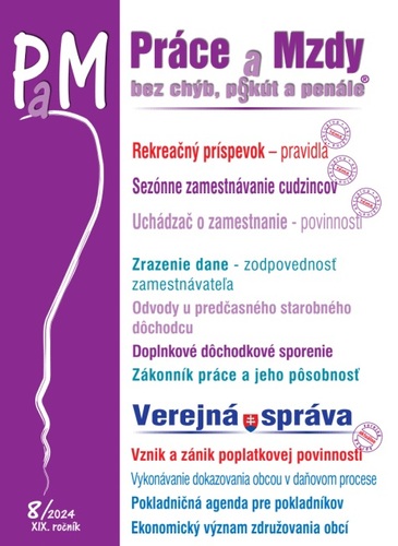 PaM č. 8 / 2024 - Rekreačný príspevok – pravidlá