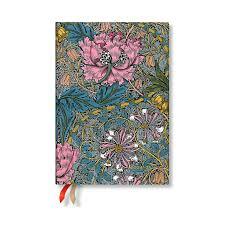 18 mesačný diár 2024/2025 Morris Pink Honeysuckle Midi HOR Paperblanks