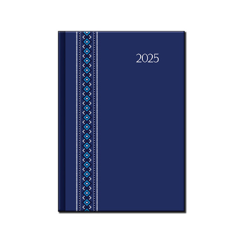 Denný diár A5 FOLK EXTRA modrý 2025
