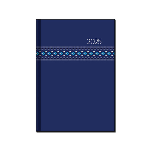 Pracovný diár A5 FOLK modrý 2025