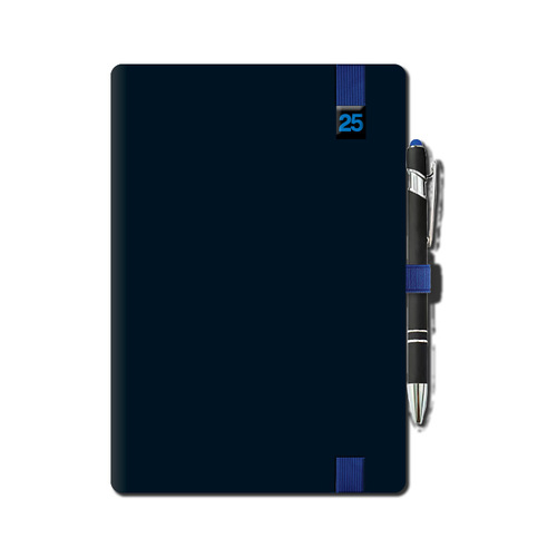 Týždenný diár A5 stĺpcový ELASTIC BLUE 2025