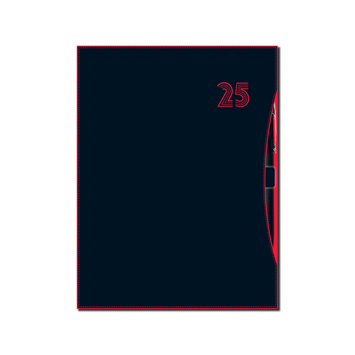 Týždenný diár A5 stĺpcový SMART RED 2025