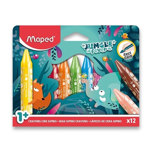 Voskovky MAPED Jungle Fever Jumbo 12 ks