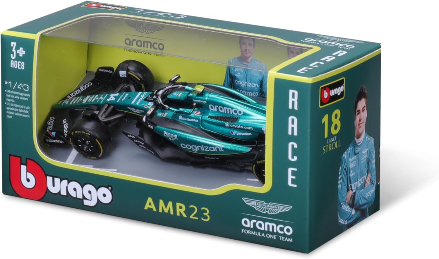 Bburago 1:43 RACE Formula F1 - Aston Martin  AMR23 (2023) 14 Fernando Alonso
