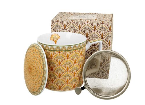 Porcelánový hrnček so sitkom a krytom Solis 400 ml