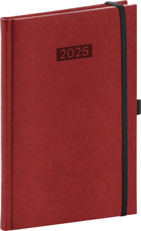 Týždenný diár Diario 2025, bordó, 15 × 21 cm