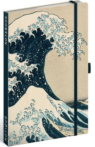Notes Katsushika Hokusai, linajkovaný, 13 × 21 cm