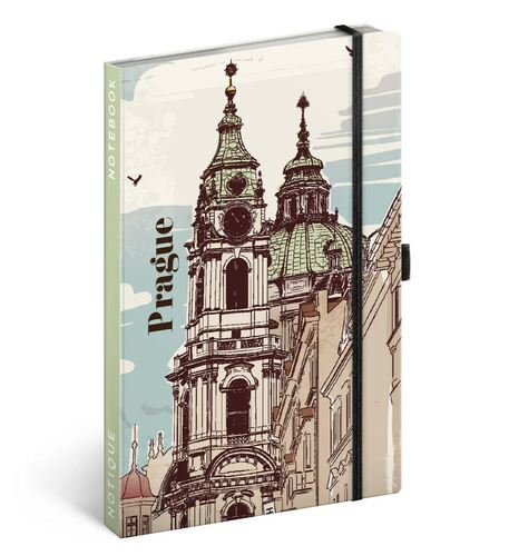 Notes Praha, linajkovaný, 13 × 21 cm
