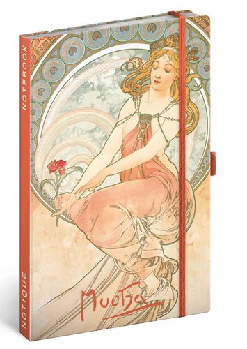 Notes Alfons Mucha – Maliarstvo, linajkovaný, 13 × 21 cm