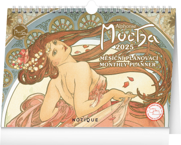 NOTIQUE Stolový kalendár Alfons Mucha 2025, 30 x 21 cm