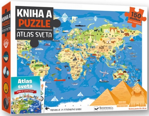 Kniha a puzzle: Atlas sveta