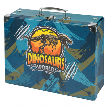 Skladací školský kufrík Dinosaurs World s kovaním Baagl