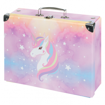 Skladací školský kufrík Rainbow Unicorn s kovaním Baagl