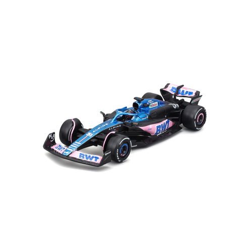Bburago 1:43 RACE Formula F1 - BWT Alpine F1 Team A523 (2023) 31 (Esteban Ocon) - with driver and decorative box