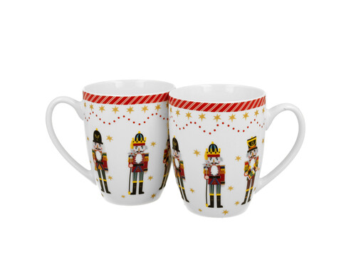 Sada dvoch klasických porcelánových hrnčekov Vianočný luskáčik 360 ml