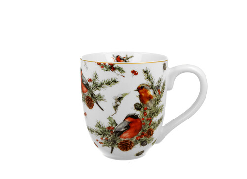 Porcelánový hrnček XXL Vianočné vtáky 1000 ml