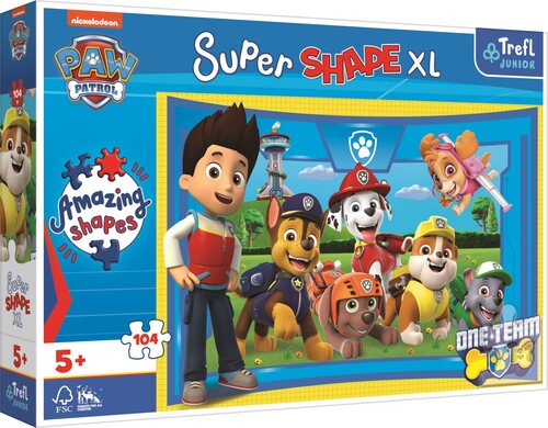 Puzzle Labková patrola 104 XL SuperShape Trefl
