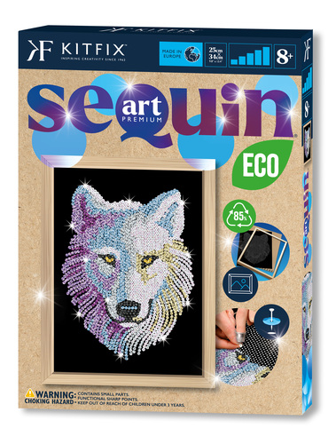 Napichovanie flitrov Eco v ráme Snežný vlk Sequin Art Blue Premium ECO