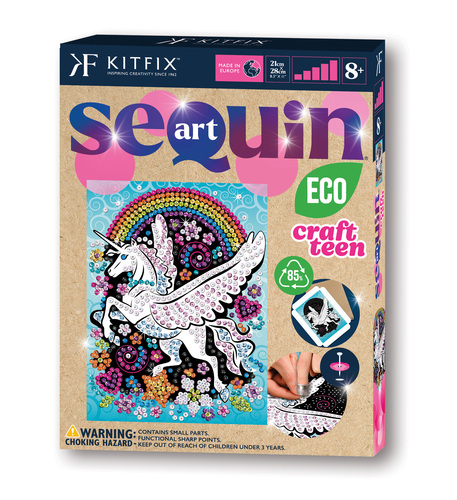 Napichovanie flitrov Eco Okrídlený jednorožec Sequin Art Craft Teen ECO