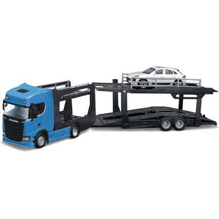 Bburago 1:43  Kamion Multicar Carrier Scania 770S Blue + Porsche Macan