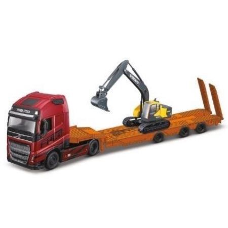 Bburago 1:43 Kamion Construction Volvo FH16 Globetrotter 750XXL s bagrom Volvo EC220E