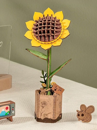 Drevené 3D puzzle Slnečnica