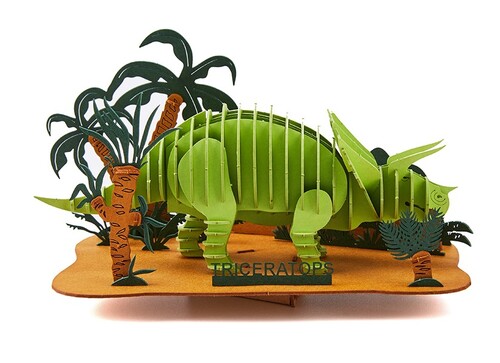 Farebné 3D puzzle Triceratops ostrov