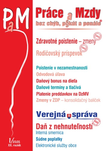 Práce a Mzdy 1 2025 - Legislatívne zmeny v zdravotnom poistení