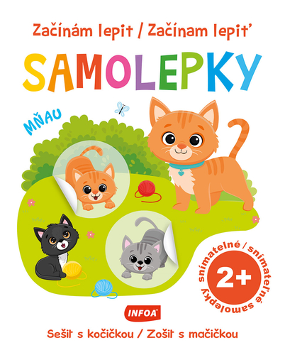 Začínám lepit samolepky - Sešit s kočičkou/ Začínam lepiť samolepky - Zošit s mačičkou (CZ/SK vydanie)