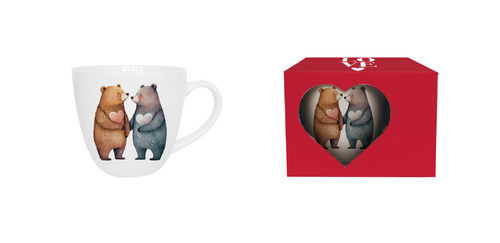 Porcelánový hrnček Medvede so srdiečkom 460 ml