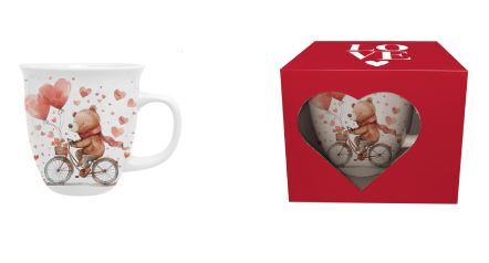 Porcelánový hrnček Medveď na bicykli 650 ml