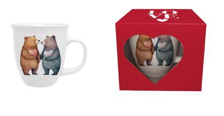 Porcelánový hrnček Medvede so srdiečkom 650 ml