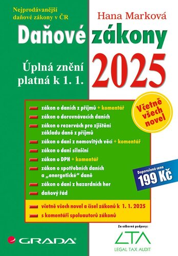Daňové zákony 2025 - úplná znění platná k 1. 1. 2025 (CZ)