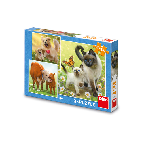 Puzzle Rodinka 3x55 Dino
