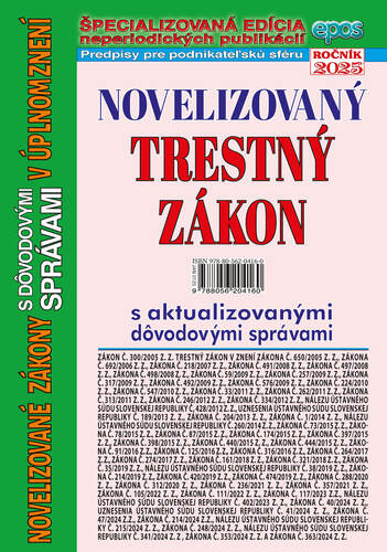 Novelizovaný Trestný zákon 1/2025