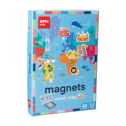 APLI Krabička s magnetmi -Svetová mapa