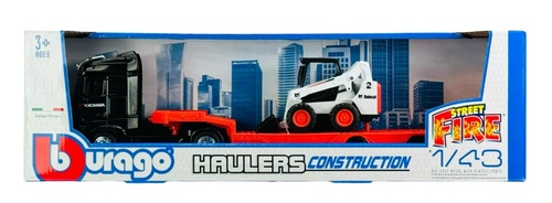 Bburago 1:43 Kamion Construction MB Actros Gigaspace / Bobcat Loader