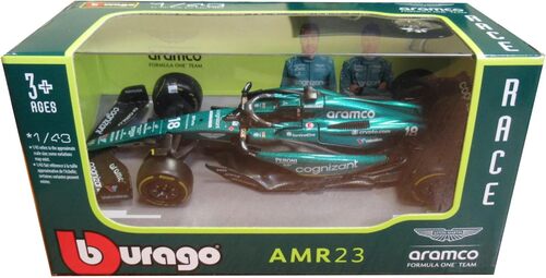 Bburago 1:43 RACE Formula F1 - Aston Martin  AMR23 (2023) 18 Lance Stroll