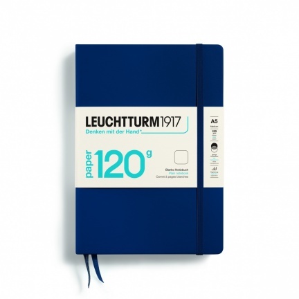 Zápisník LEUCHTTURM1917 edícia 120G Navy, Medium (A5), 203 p., čistý