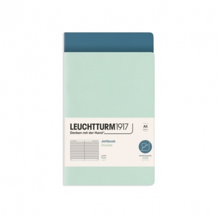 Zošit LEUCHTTURM1917 Jottbook Double Mint Green & Stone Blue, Flexcover, Medium (A5), 80 g/m? paper, 59 p., riadkovaný