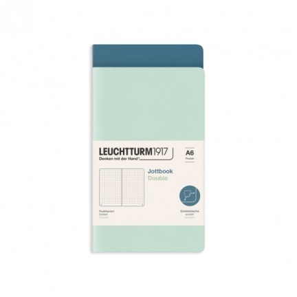 Zošit LEUCHTTURM1917 Jottbook Double Mint Green & Stone Blue, Flexcover, Pocket (A6), 80 g/m? paper, 59 p., bodkovaný